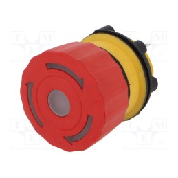 1 pcs x ONPOW - LAS1-A22Y-01TSB/R AC/DC 24V - Switch: emergency stop, 22mm, Stabl.pos: 2, NC, red, LED, 24V, IP65