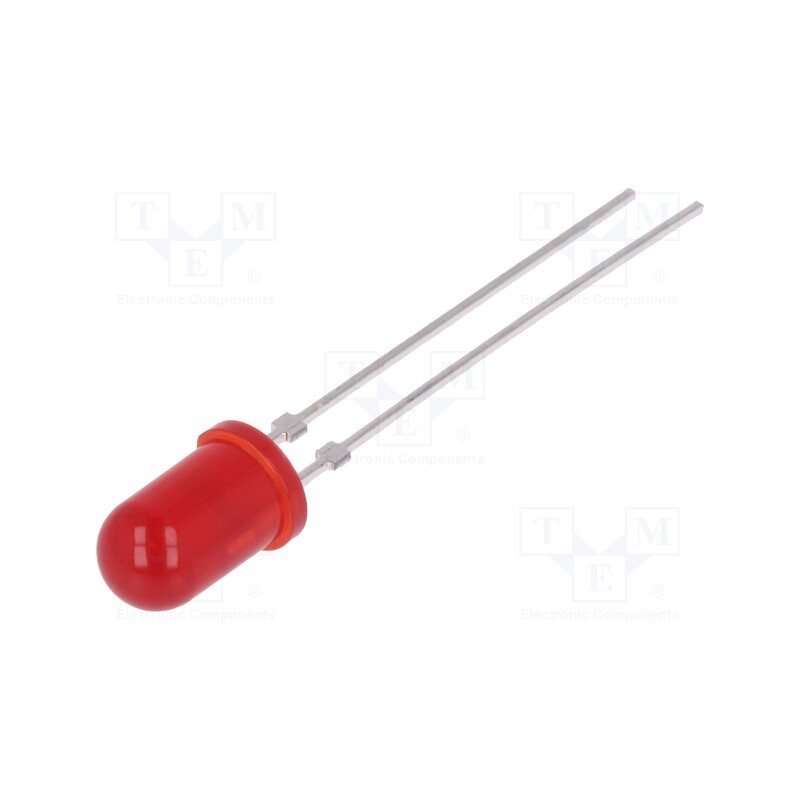 2 pcs x VISHAY - TLUR5401 - LED, 5mm, red, 4÷15mcd, 30°, Front: convex, 2÷3V, No.of term: 2