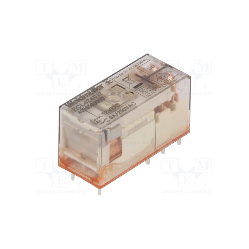 1 pcs x WEIDMu00dcLLER - 4058560000 - Relay: electromagnetic, DPDT, Ucoil: 12VDC, 8A, max.250VAC, 360Ω