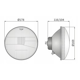 Optical element of the h4 headlight Wesem RE13811 178mm