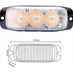 Yellow LED strobe warning lamp