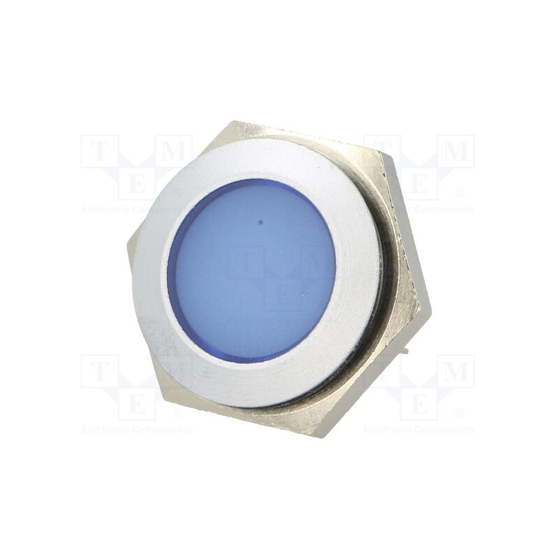 1 pcs x SIGNAL-CONSTRUCT - SMFL22414 - Indicator: LED, flat, blue, 24÷28VDC, Ø22mm, IP67, metal, ØLED: 20mm