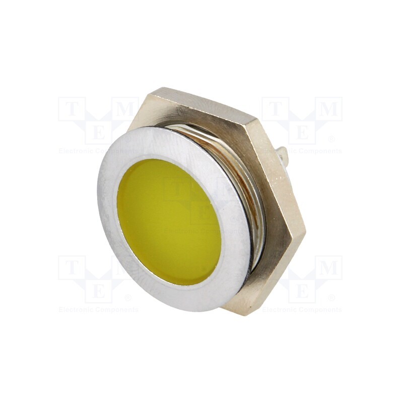 1 pcs x SIGNAL-CONSTRUCT - SMFL22114 - Indicator: LED, flat, yellow, 24÷28VDC, Ø22mm, IP67, metal