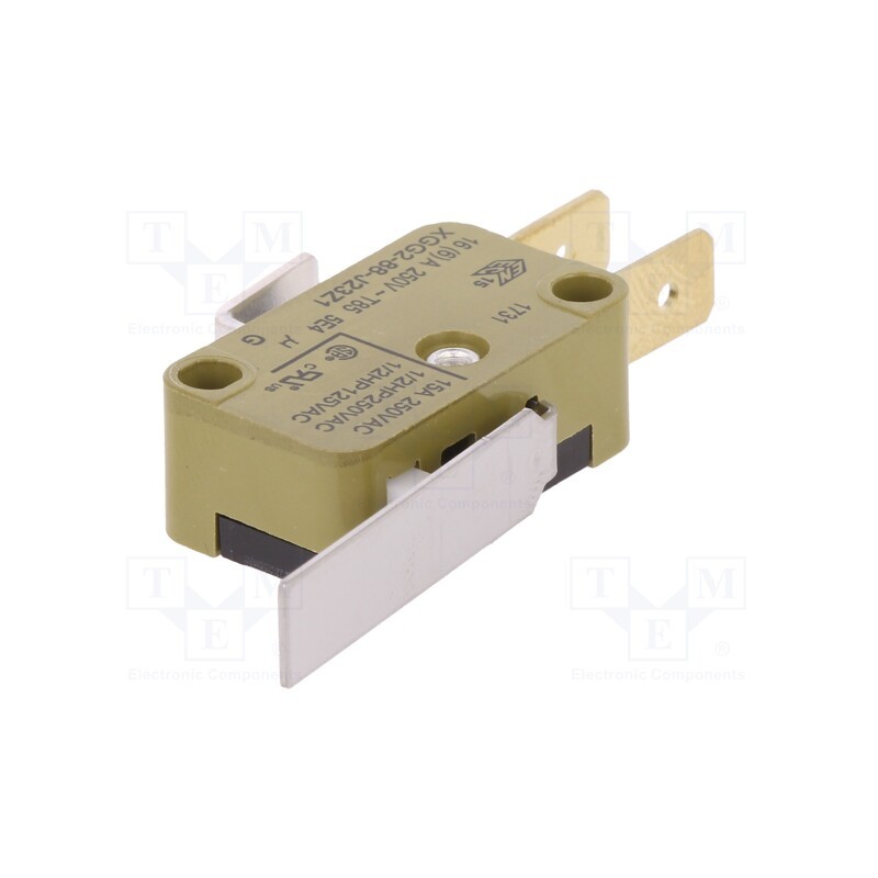 1 pcs x SAIA-BURGESS - XGG2-88-J23Z1 - Microswitch SNAP ACTION, 16A/250VAC, with lever, SPDT, ON-(ON)