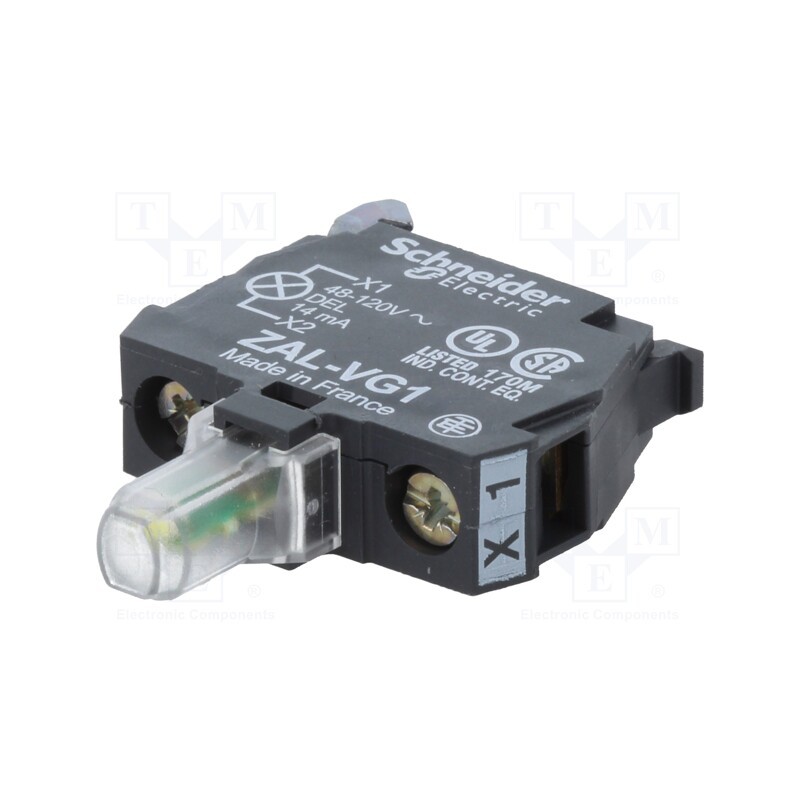 1 pcs x SCHNEIDER ELECTRIC - ZALVG1 - Illuminating unit, 22mm, Harmony XB4, -25÷70°C, Illumin: LED