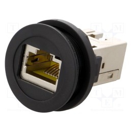 1 pcs x HARTING - 9454521561 - RJ45 socket, 22mm, har-port, -25÷70°C, Ø22.3mm, IP20, black