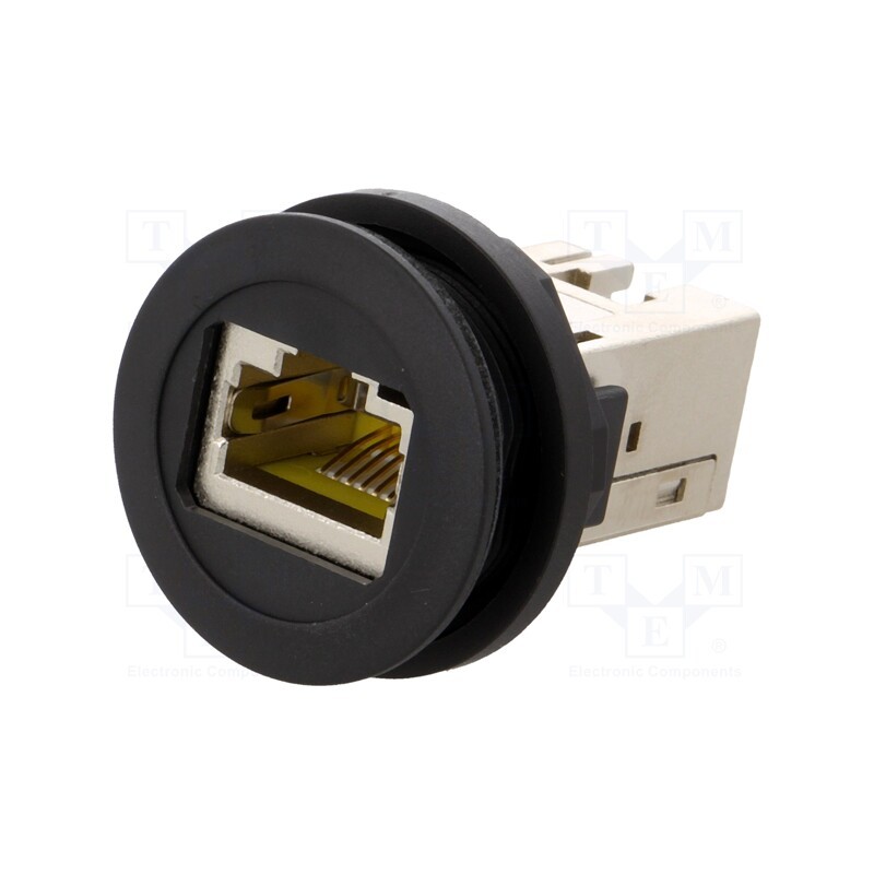 1 pcs x HARTING - 9454521561 - RJ45 socket, 22mm, har-port, -25÷70°C, Ø22.3mm, IP20, black