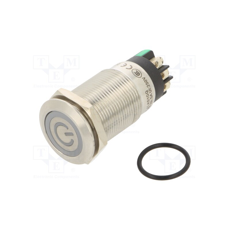 1 pcs x ONPOW - LAS1GQF-11ZET/L/G/24V/S - Switch: vandal resistant, Pos: 2, SPDT, 3A/220VAC, 5A/24VDC, IP65