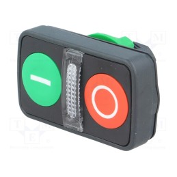 1 pcs x SCHNEIDER ELECTRIC - ZB5AW7A3741 - Switch: double, 22mm, Stabl.pos: 1, green/red, IP66, flat, Pos: 2