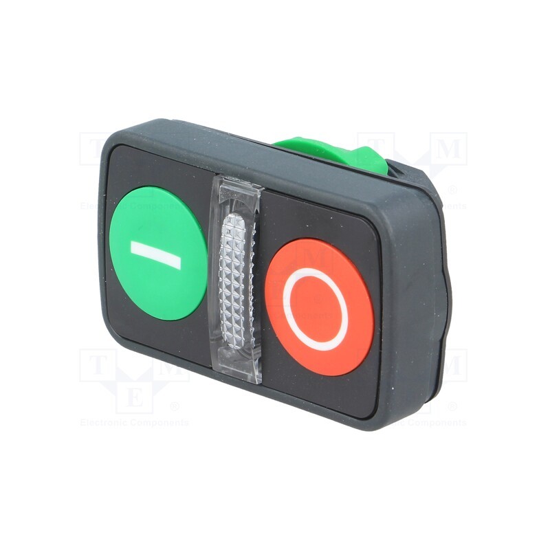 1 pcs x SCHNEIDER ELECTRIC - ZB5AW7A3741 - Switch: double, 22mm, Stabl.pos: 1, green/red, IP66, flat, Pos: 2