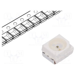 3 pcs x BROADCOM (AVAGO) - HSMC-A100-Q00J1 - LED, SMD, 3528,PLCC2, red, 71.5÷100mcd, 3.5x2.8x1.9mm, 120°, 20mA
