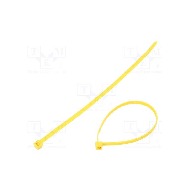 100 pcs x HELLERMANNTYTON - 111-04805 - Cable tie, L: 200mm, W: 4.6mm, polyamide, 225N, yellow, Ømax: 50mm