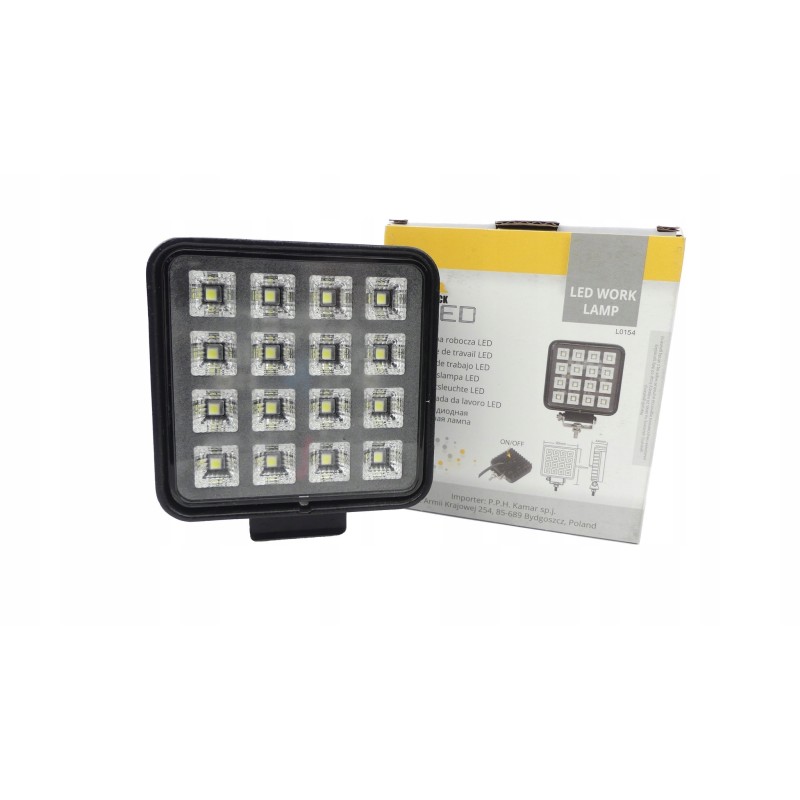 Work lamp 16led flood switch 12 24v 2400lm