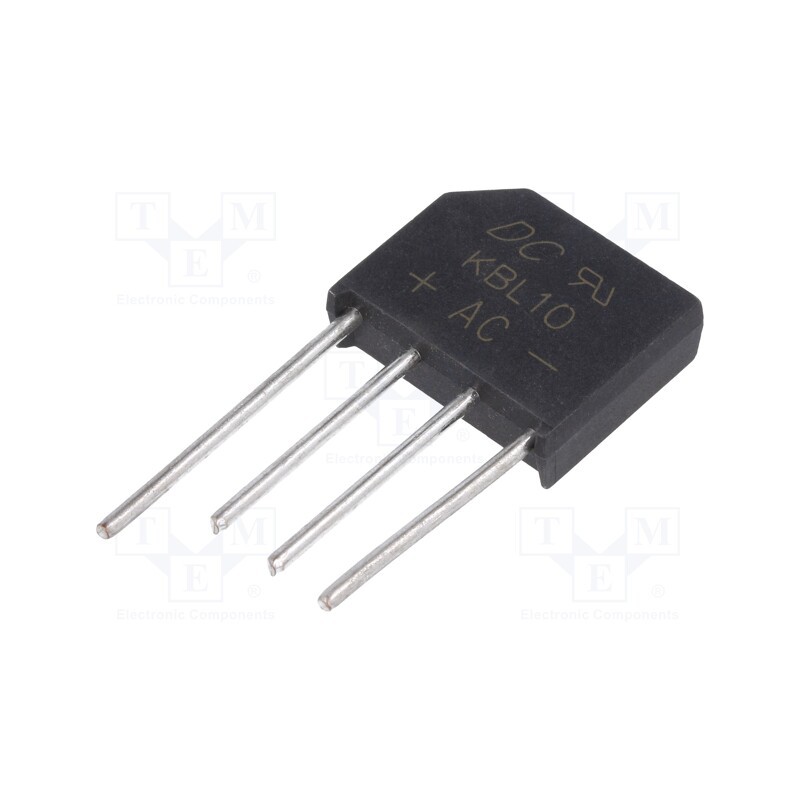 2 pcs x DC COMPONENTS - KBL10 - Bridge rectifier: single-phase, Urmax: 1kV, If: 4A, Ifsm: 125A, flat