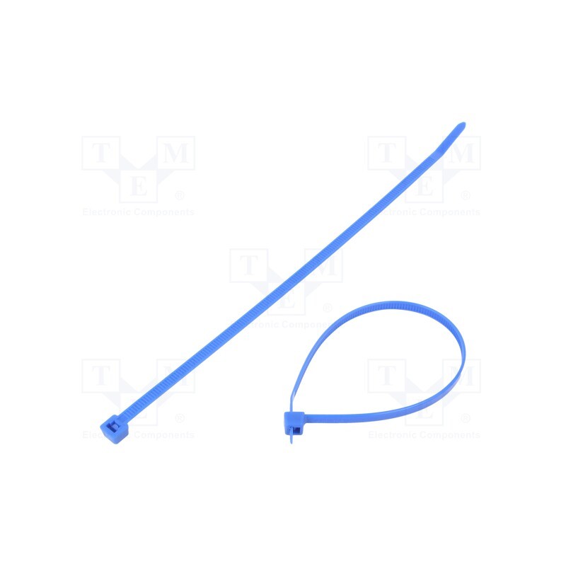 100 pcs x HELLERMANNTYTON - 111-04800 - Cable tie, L: 200mm, W: 4.6mm, polyamide, 225N, blue, Ømax: 50mm, T50R