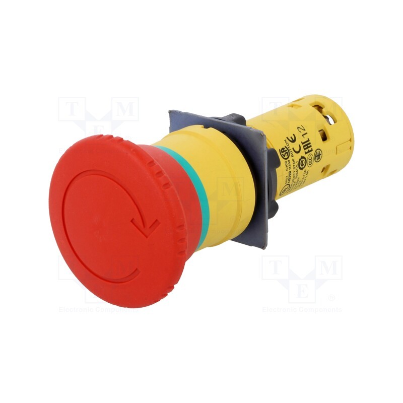 1 pcs x SCHNEIDER ELECTRIC - XB7NS8442 - Switch: emergency stop, 22mm, Stabl.pos: 2, NC, red, none, 2A/230VAC