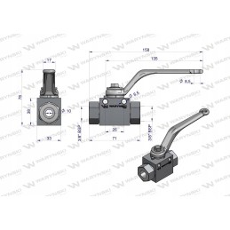 2-way hydraulic ball valve 2 2 3 8 positions