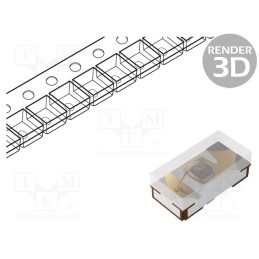 1 pcs x VISHAY - VLMTG1401-GS08 - LED, SMD, 0603, green, 1200÷1400(typ)-1800mcd, 1.6x0.8x0.55mm, 73°