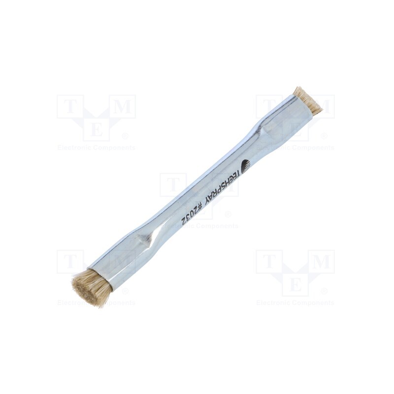 1 pcs x Techspray - 48214 - Tool: brush, horse hair, double sided, Handle material: metal