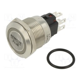 1 pcs x ONPOW - ONPOW6119F-11ZE/42RGB/12V/S - Switch: vandal resistant, Pos: 2, SPDT, 0.5A/220VAC, IP40, ON-OFF
