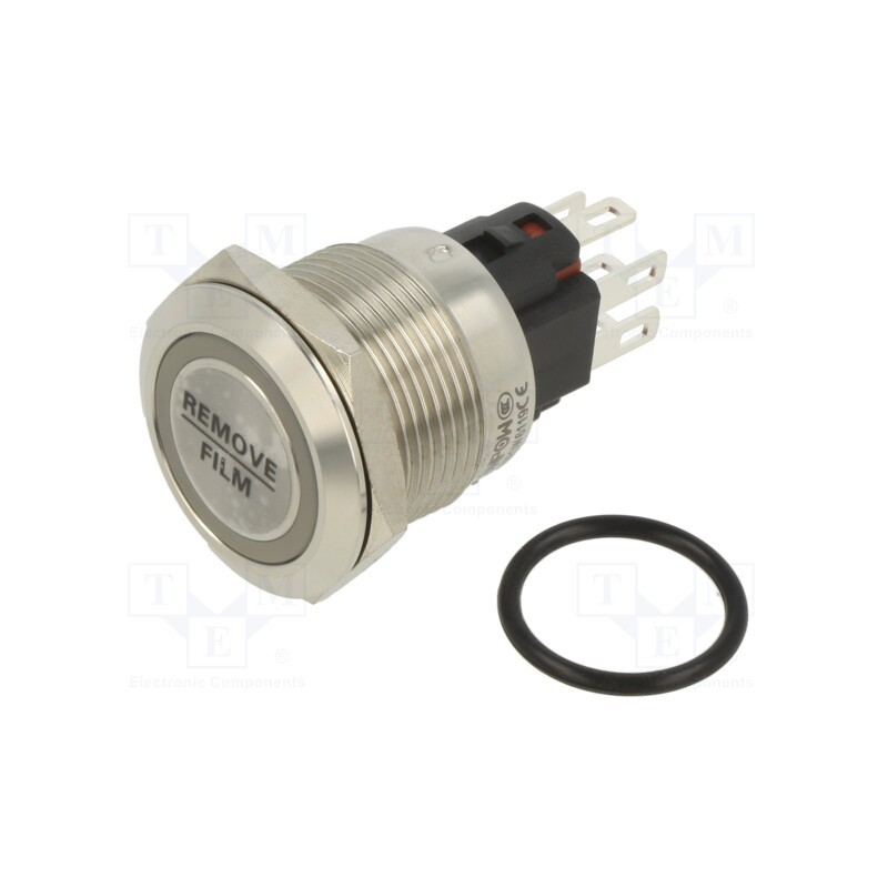 1 pcs x ONPOW - ONPOW6119F-11ZE/42RGB/12V/S - Switch: vandal resistant, Pos: 2, SPDT, 0.5A/220VAC, IP40, ON-OFF