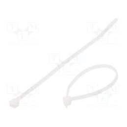 100 pcs x HELLERMANNTYTON - 112-01819 - Cable tie, L: 100mm, W: 2.45mm, polyamide, 80N, natural, Ømax: 22mm