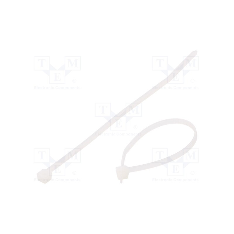 100 pcs x HELLERMANNTYTON - 112-01819 - Cable tie, L: 100mm, W: 2.45mm, polyamide, 80N, natural, Ømax: 22mm