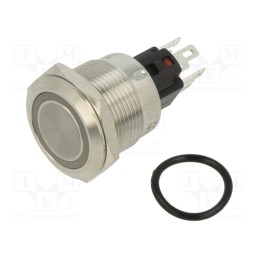 1 pcs x ONPOW - ONPOW6119F-11ZE/41RGB/6V/S - Switch: vandal resistant, Pos: 2, SPDT, 0.5A/220VAC, IP40, ON-OFF