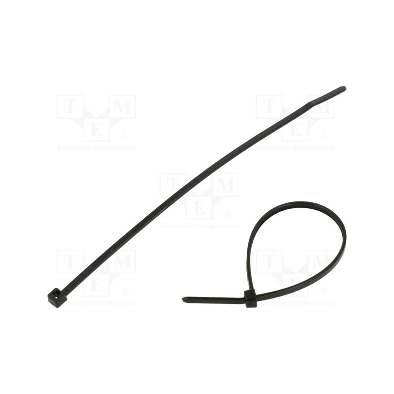 100 pcs x HELLERMANNTYTON - 111-02370 - Cable tie, L: 145mm, W: 2.5mm, polyamide, 80N, black, Ømax: 35mm, T18I