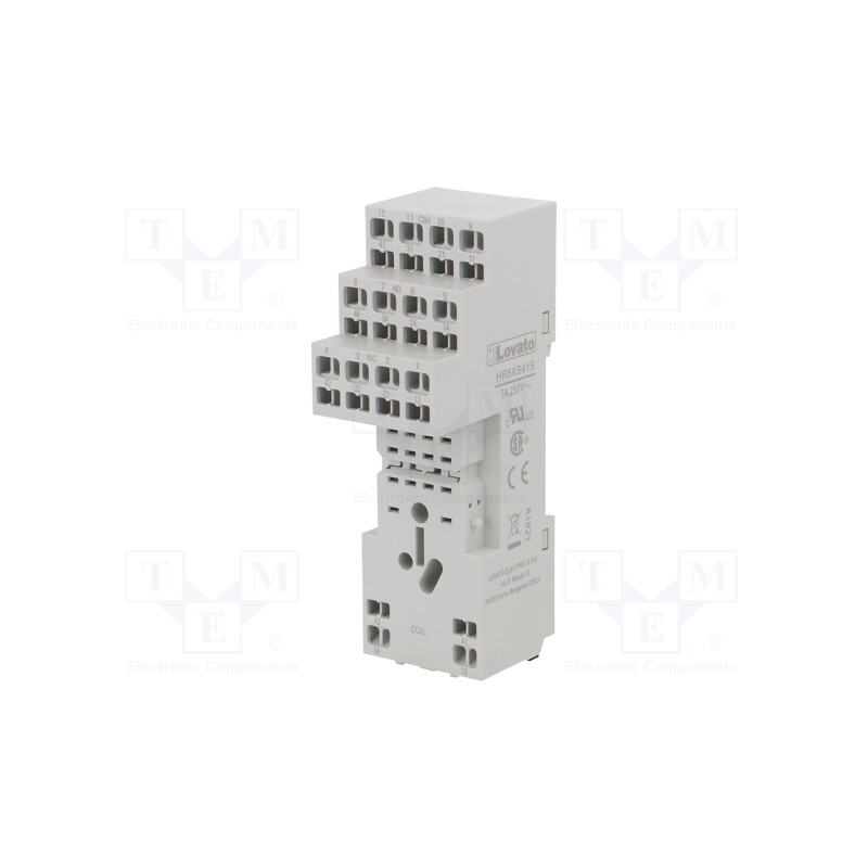 1 pcs x LOVATO ELECTRIC - HR6XS41S - Socket, PIN: 14, 10A, 250VAC, for DIN rail mounting, Series: HR60