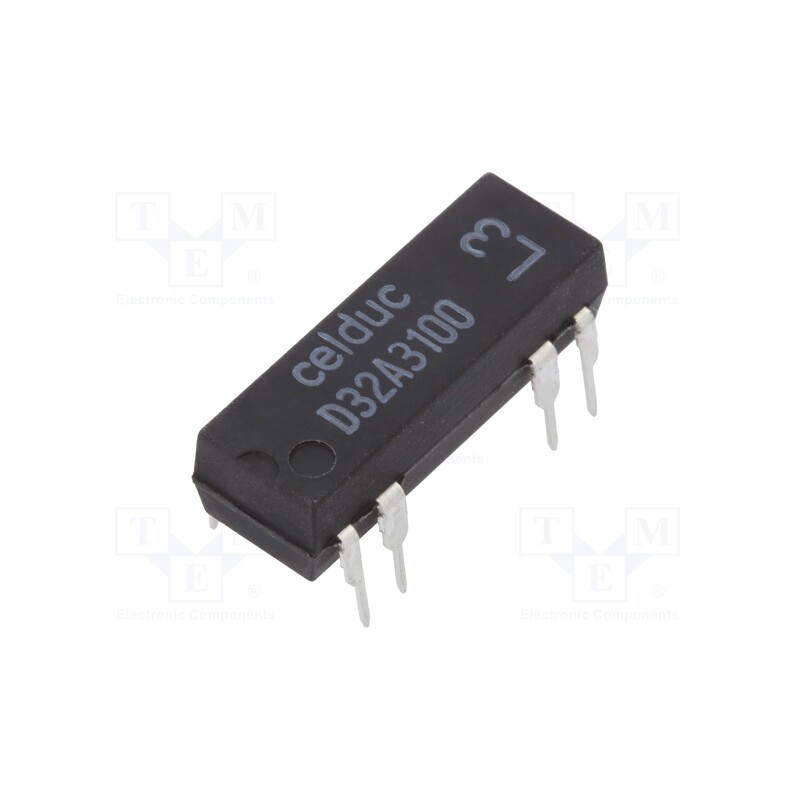 1 pcs x CELDUC - D32A3100 - Relay: reed switch, DPST-NO, Ucoil: 5VDC, 1A, max.100VDC, 10W, PCB