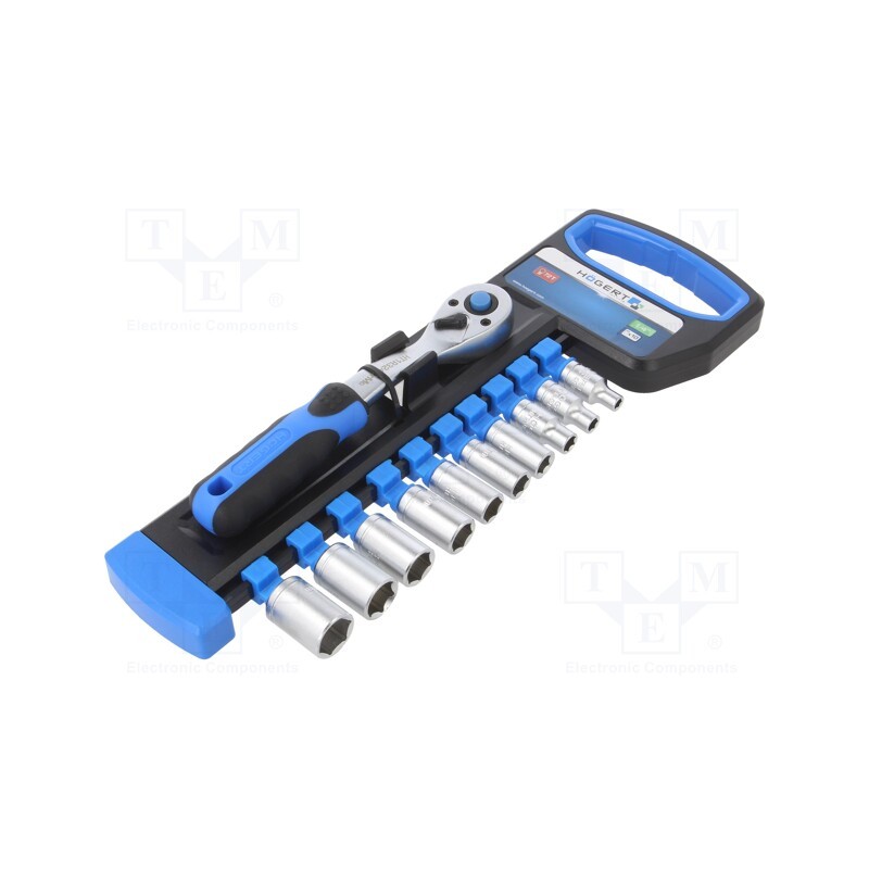 1 set x Hu00d6GERT TECHNIK - HT1R334 - Wrenches set, 6-angles,socket spanner, Mounting: 1/4', 11pcs.