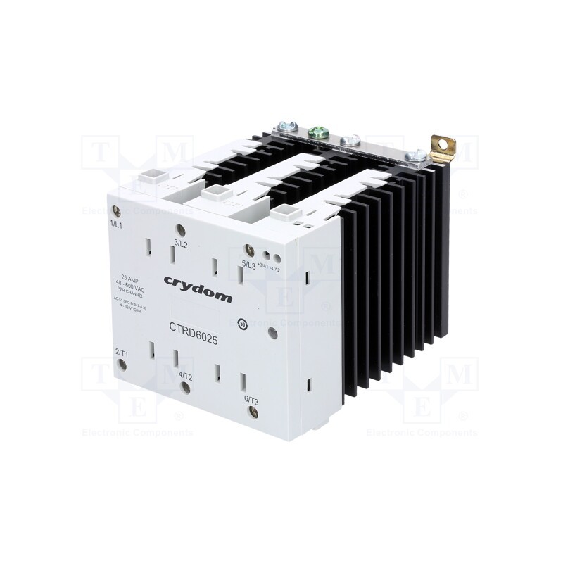 1 pcs x SENSATA / CRYDOM - CTRD6025 - Relay: solid state, 25A, Uswitch: 48÷600VAC, 3-phase, Series: CTR