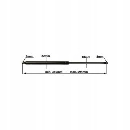 Gas shock absorber 594mm 150n mtz