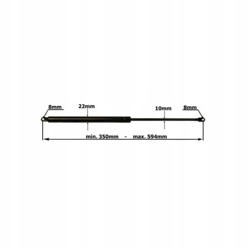 Gas shock absorber 594mm 150n mtz