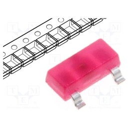 2 pcs x KINGBRIGHT ELECTRONIC - KM-23LID-F - LED, SMD, SOT23, red, 1.25mcd, 3x1.3x1.05mm, 140°, 2÷2.5V, 2mA