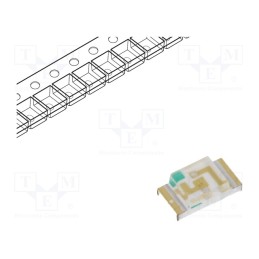 2 pcs x KINGBRIGHT ELECTRONIC - KP-3216QBC-D - LED, SMD, 1206, blue, 40÷100mcd, 3.2x1.6x1.1mm, 120°, 3.3÷4V, 20mA