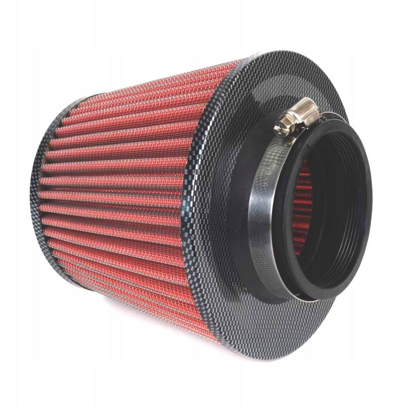 Carbon sports red conical air filter