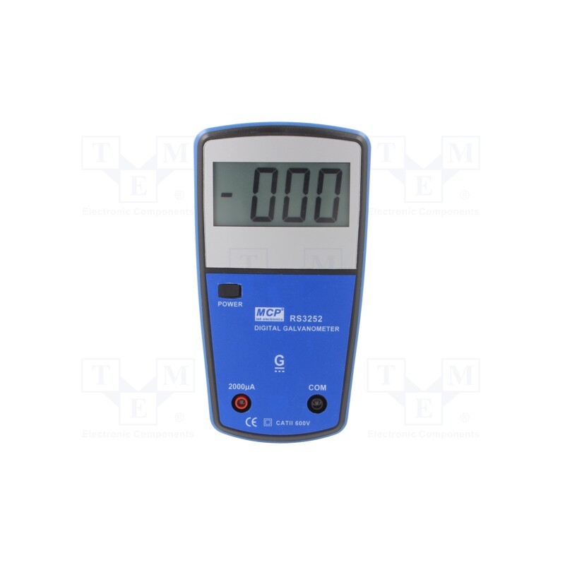 1 pcs x MCP - RS3252 - Galvanometer, LCD, 3,5 digit, I DC: 1÷1999uA, 94x150x35mm, 0.5%