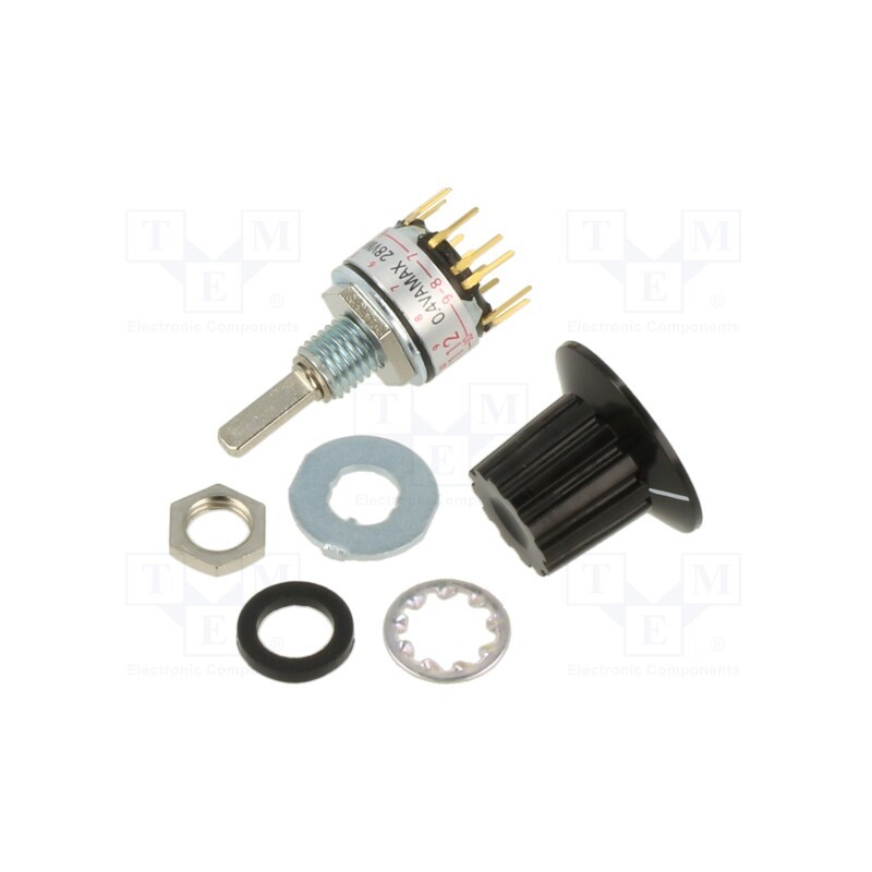 1 pcs x NKK SWITCHES - MRK112-A - Switch: rotary, Pos: 12, 0.1A/28VAC, 0.1A/28VDC, Poles number: 1