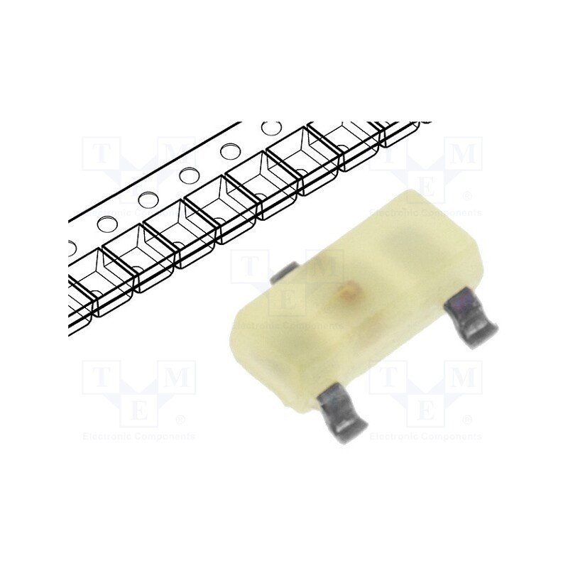 2 pcs x KINGBRIGHT ELECTRONIC - KM-23LYD-F - LED, SMD, SOT23, yellow, 0.8mcd, 3x1.3x1.05mm, 140°, 2.1÷2.5V, 2mA