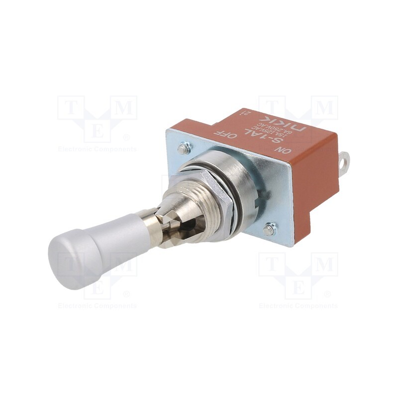 1 pcs x NKK SWITCHES - S1AL - Switch: toggle, Pos: 2, SPST, ON-OFF, 6A/250VAC, 20A/30VDC, -30÷70°C