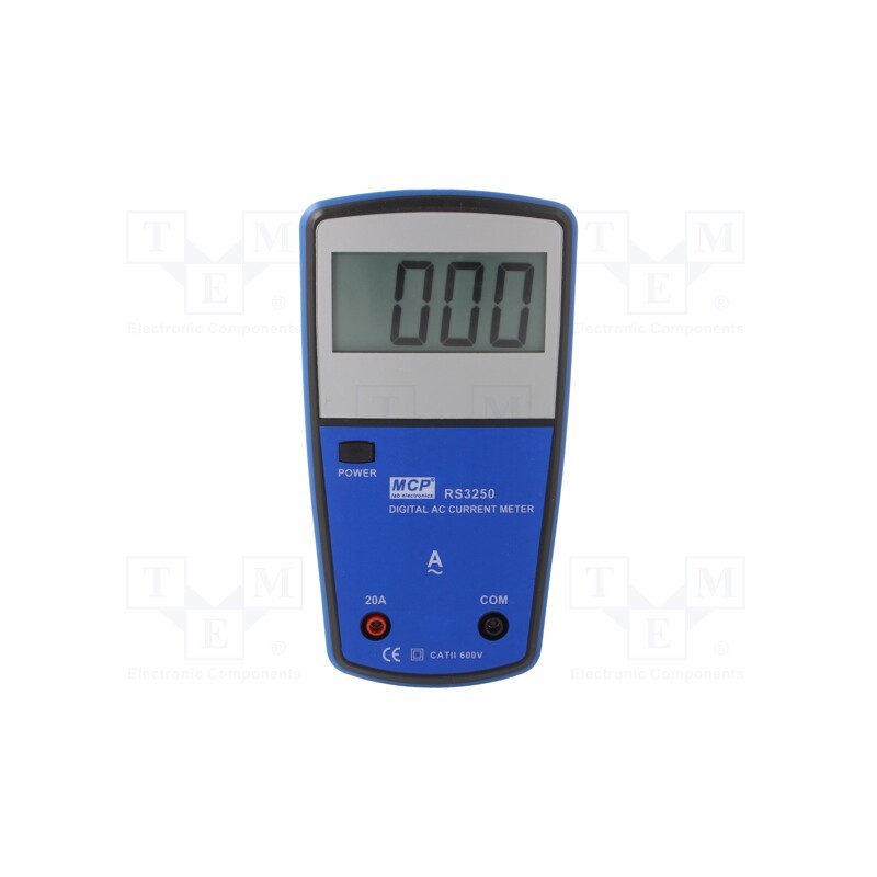 1 pcs x MCP - RS3250 - Ammeter, LCD, 3,5 digit, I AC: 10mA÷19.99A, 94x150x35mm, 1%