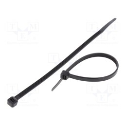 100 pcs x KSS WIRING - CV-160LBK - Cable tie, L: 160mm, W: 4.8mm, polyamide, 215.5N, black, Ømax: 42mm