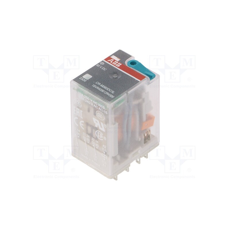 1 pcs x ABB - 1SVR405612R4300 - Relay: electromagnetic, 3PDT, Ucoil: 60VDC, Icontacts max: 10A