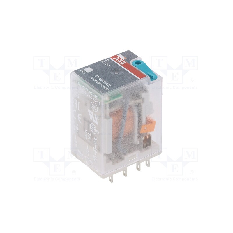 1 pcs x ABB - 1SVR405611R6100 - Relay: electromagnetic, DPDT, Ucoil: 48VDC, Icontacts max: 12A