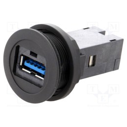 1 pcs x HARTING - 9454521904 - USB socket, 22mm, har-port, -25÷70°C, Ø22.3mm, IP20, black