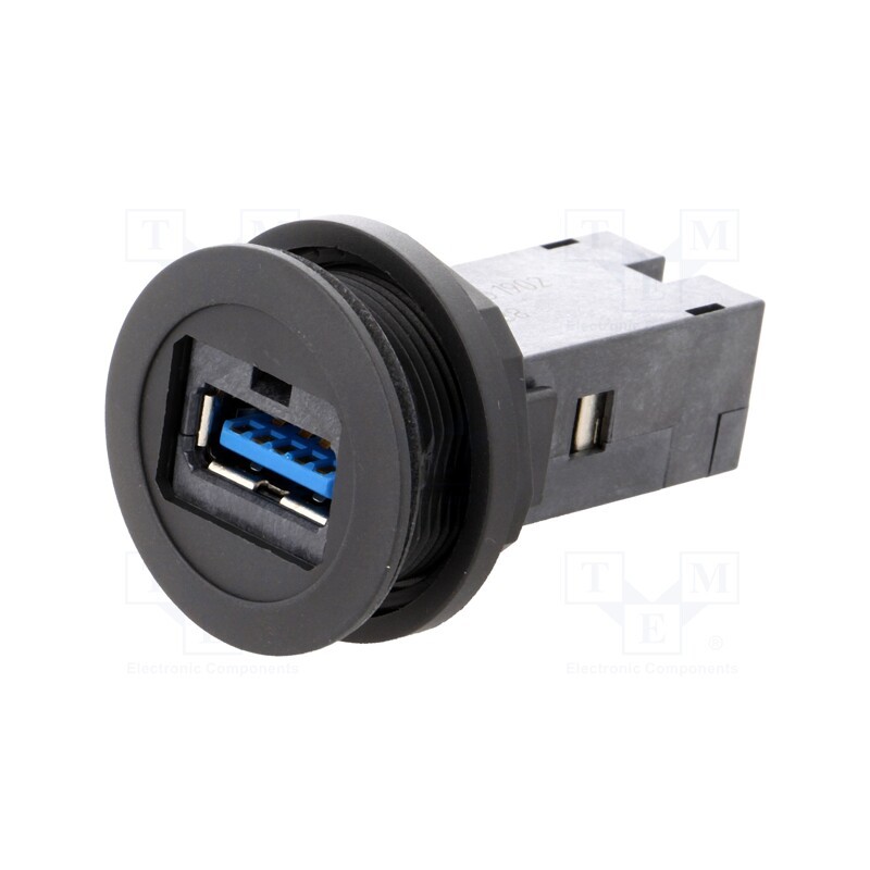 1 pcs x HARTING - 9454521904 - USB socket, 22mm, har-port, -25÷70°C, Ø22.3mm, IP20, black