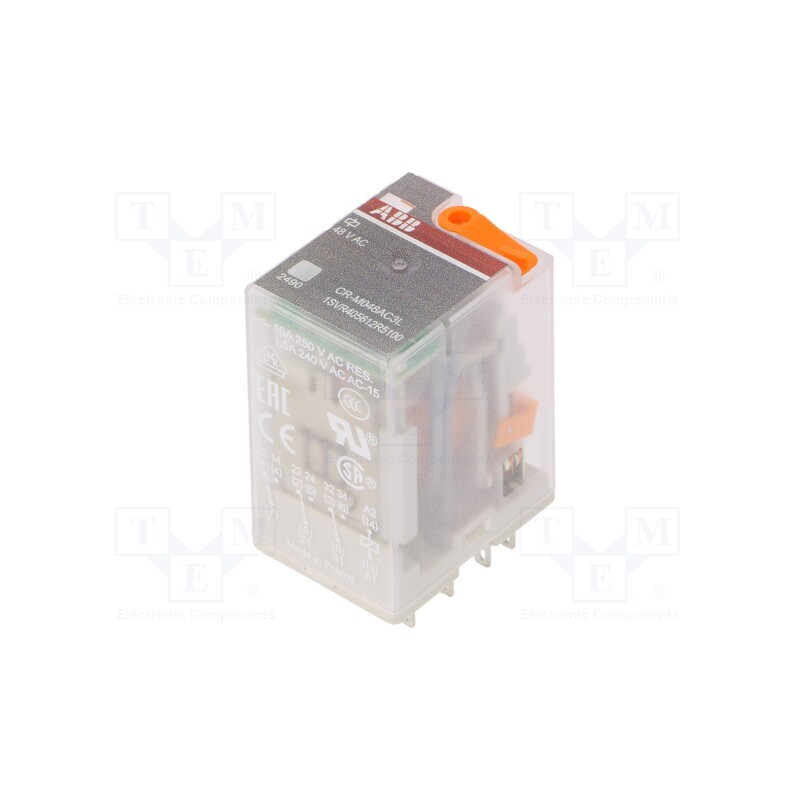 1 pcs x ABB - 1SVR405612R5100 - Relay: electromagnetic, 3PDT, Ucoil: 48VAC, Icontacts max: 10A