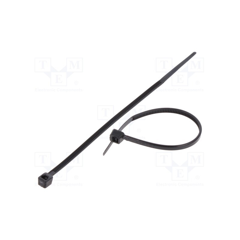 100 pcs x KSS WIRING - CVR100W - Cable tie, L: 100mm, W: 2.4mm, polyamide, 78.5N, black, Ømax: 25mm